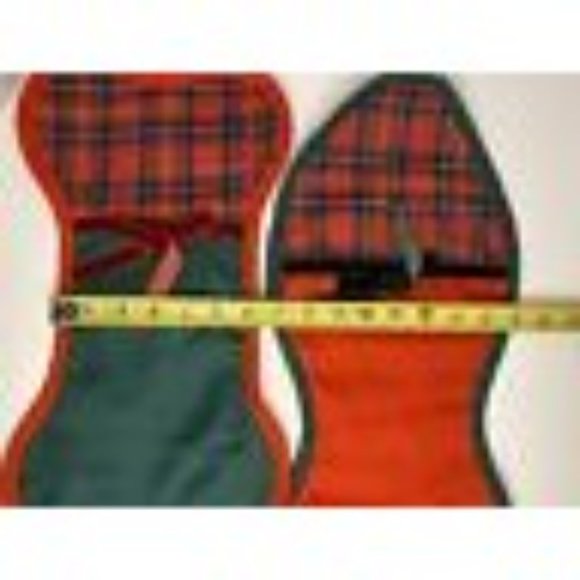 Lot Of 2 Pet Christmas Stocking Dog Bone Cat Fish Tartan Plaid Shape Hanging Foo - Picture 9 of 10